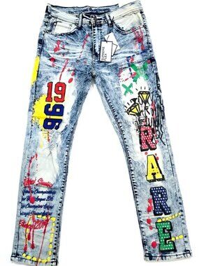 Rue21 Men's Multicolor Graphic Skinny Jeans